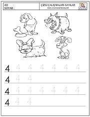 okul öncesi 1 sayısı çizgi çalışması
